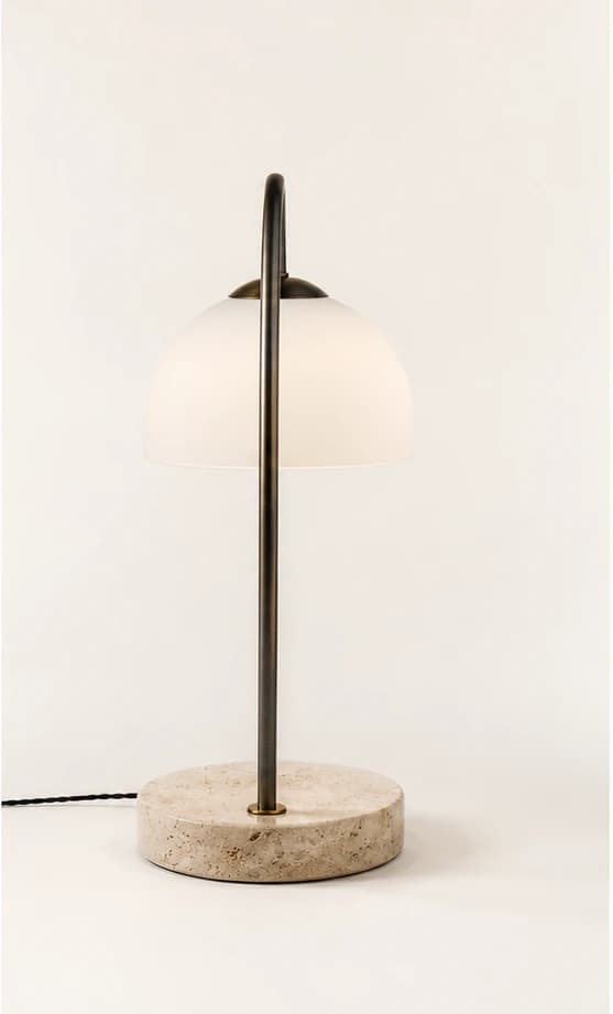 Rechargeable table light in a warm evening setting